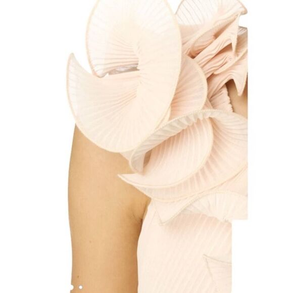Lulus One Shoulder Pleated Ruffle Pink Dress M - Picture 3 of 11